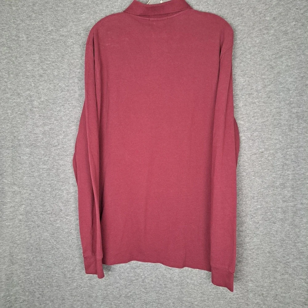 Polo‎ Ralph Lauren Shirt Mens XL Red Maroon Long Sleeve Slim Fit Blue Pony